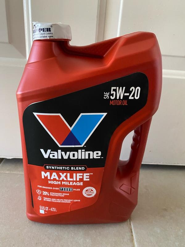 Valvoline High Mileage with MaxLife Technology 20W-50 Synthetic Blend Motor Oil 1 Quart Automotive