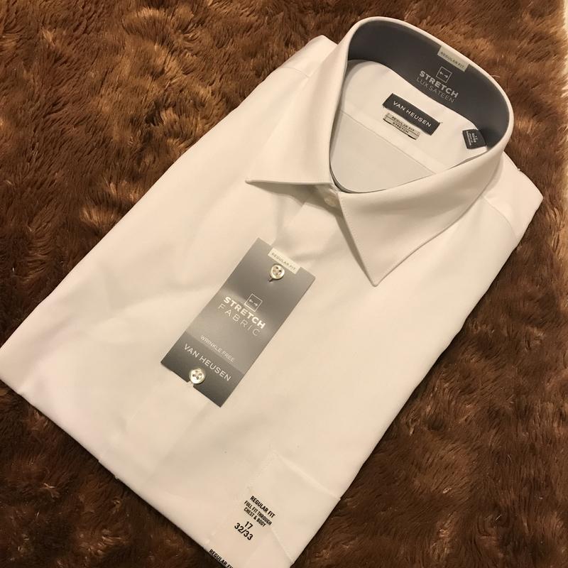 Van heusen lux sateen dress shirt sales