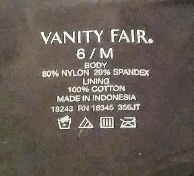 Care label and fabric content detail