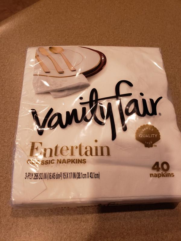 Vanity Fair Entertain Disposable Paper Napkins, White, 240 count 