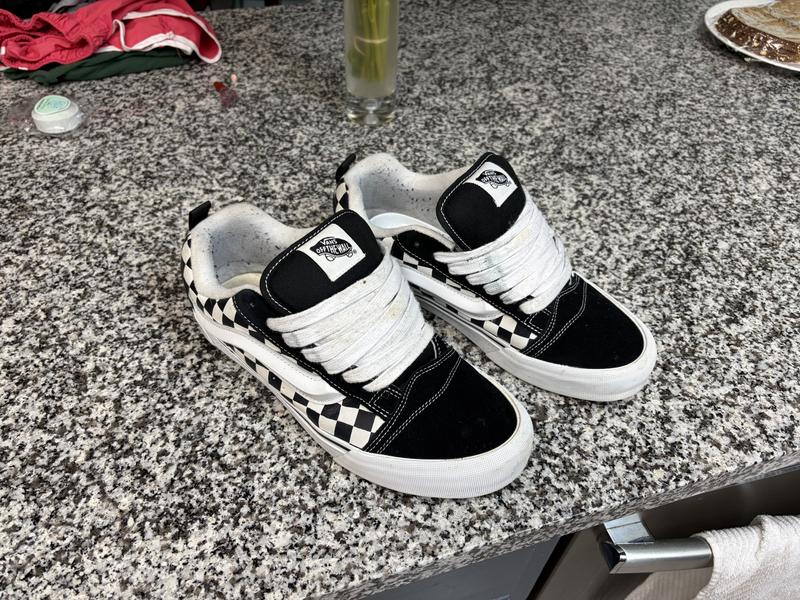 Knu Skool Checkerboard Shoe in Checkerboard Black / True White | Vans