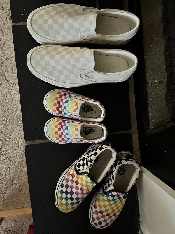 My new kicks nexts to my daughters new kicks
