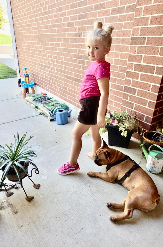 Just a girl, her new shoes and her dog…