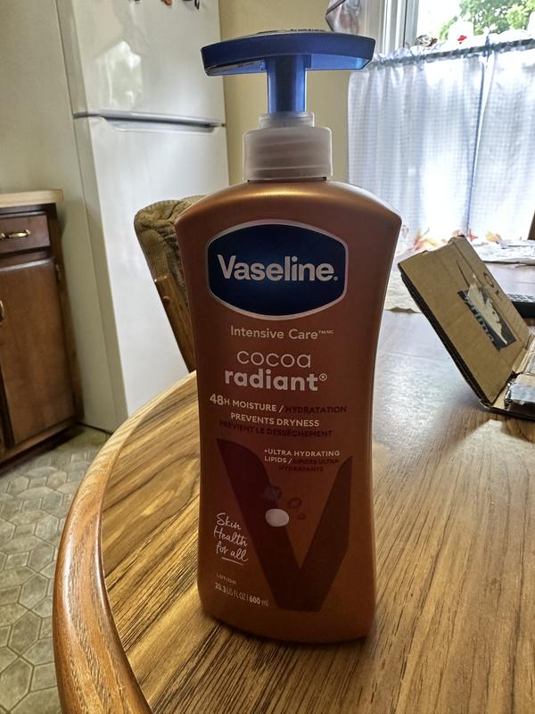Vaseline Intensive Care Cocoa Radiant For Glowing Skin 3 Count Body Gel Oil  Body Oil Made with 100% Pure Cocoa Butter + Replenishing Oils 6.8oz
