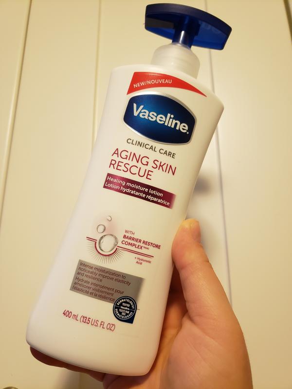 vaseline aging skin rescue on face