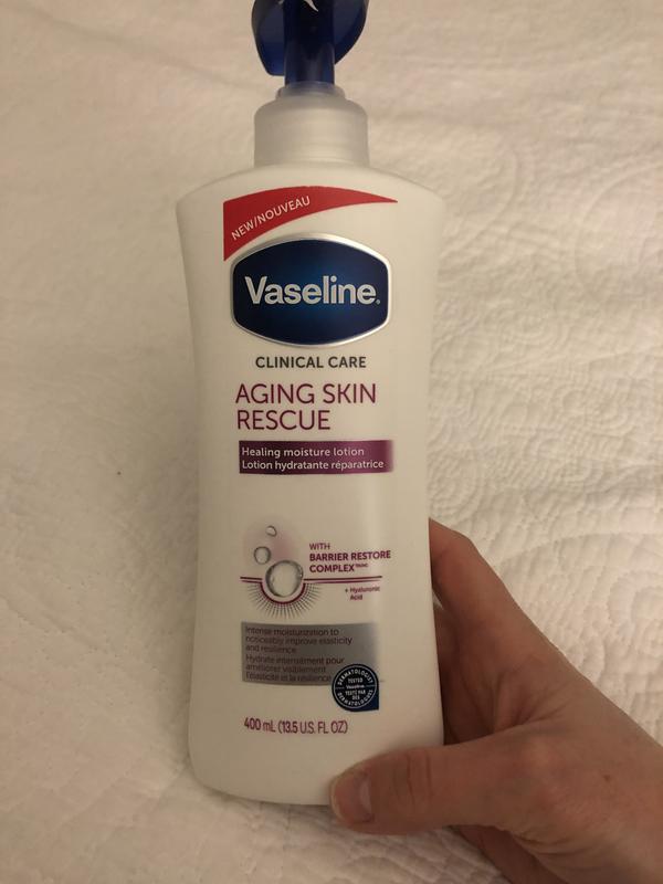 vaseline aging skin rescue on face