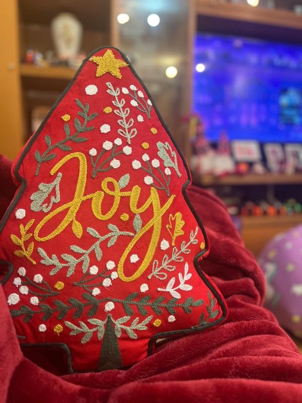 VCNY Home Embroidered Christmas Tree Decorative Pillow, 20