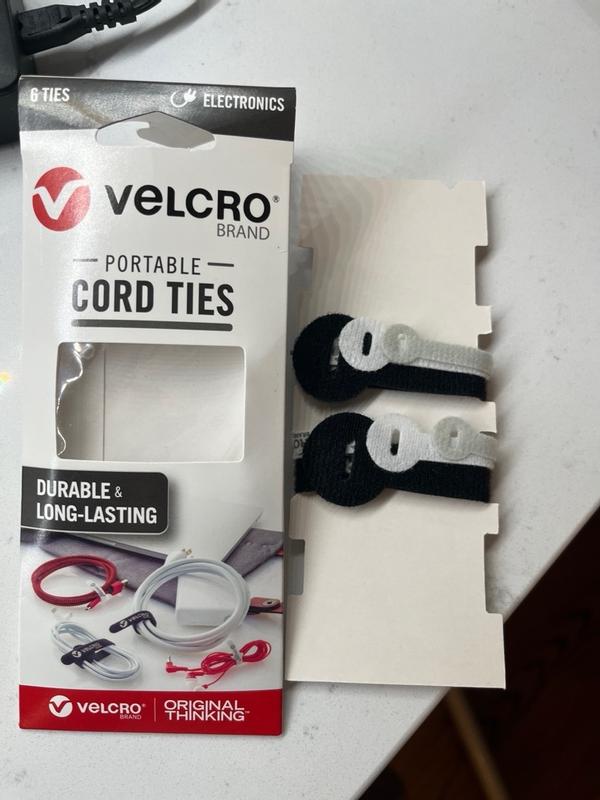 VELCRO Brand One-wrap Thin Ties 8in X 1/2in Gray and Black 50 Ct