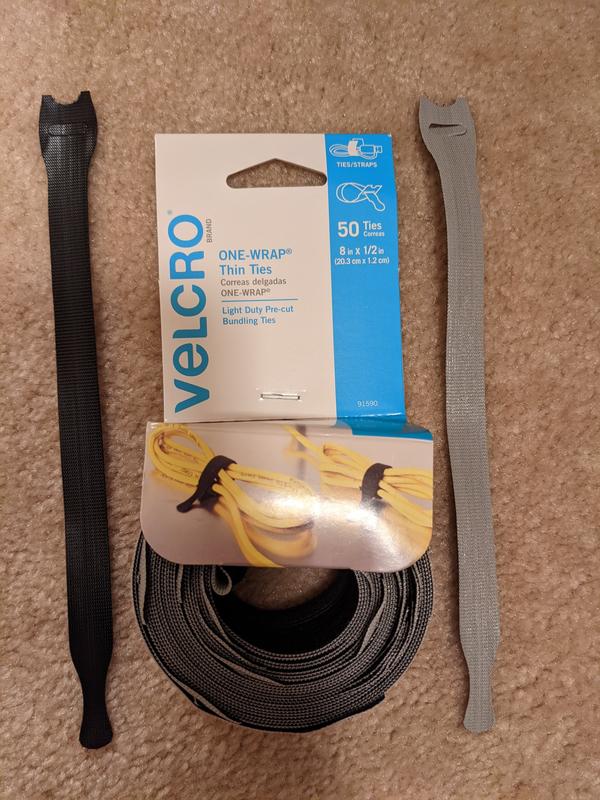 VELCRO Brand 150pk Cable Ties Value Pack | Replace Zip Ties With Reusable Straps, Reduce Waste | For Wire Management And Cord Organizer | 8 X 1/2" Thin Pre-Cut Design, Black And