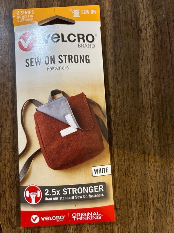 Velcro Brand Sew on Strong Tape 2.5x1 8/Pkg-White