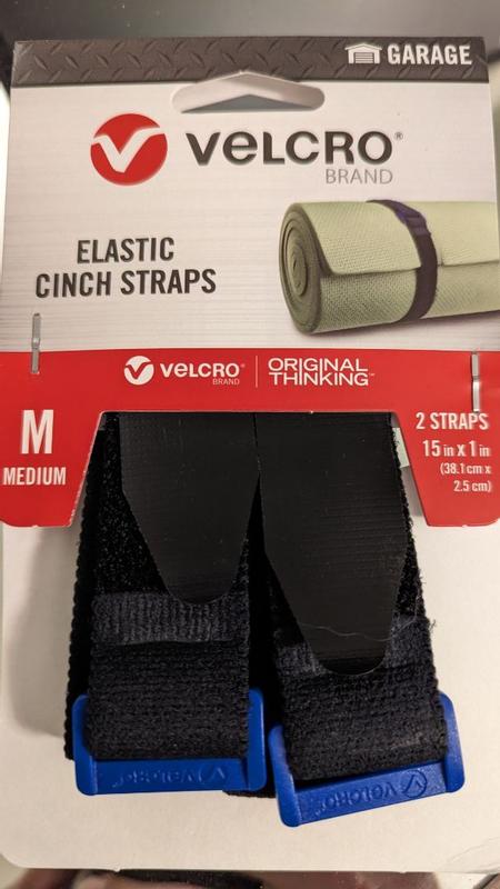 VELCRO Brand 15-in Black Elastic Cinch Strap 15X1 with Blue D