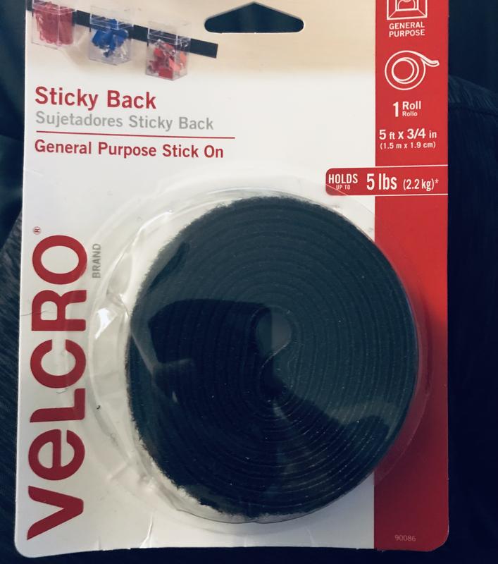 Velcro Brand Sticky Back 6ft x 3/4in Roll, Black, 2 Pack