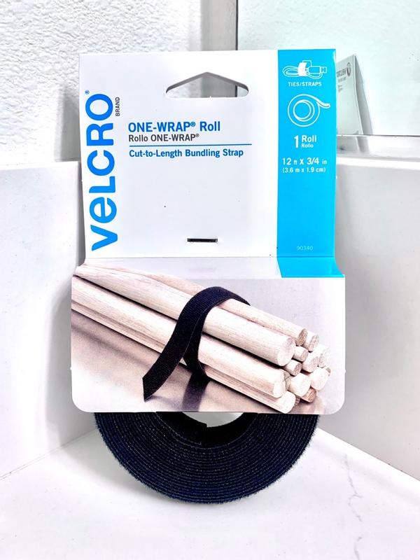 VELCRO Brand ONE-WRAP Roll 12ft x 3/4in Roll, Black