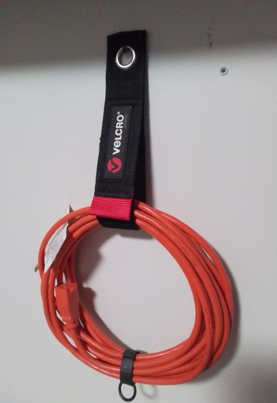 VELCRO Brand Black Easy Hang Extension Cord Strap 2In X 18In (2-Pack ...