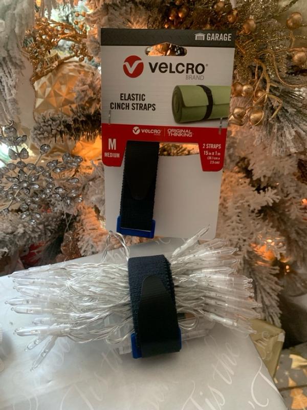 VELCRO Brand 15-in Black Elastic Cinch Strap 15X1 with Blue D