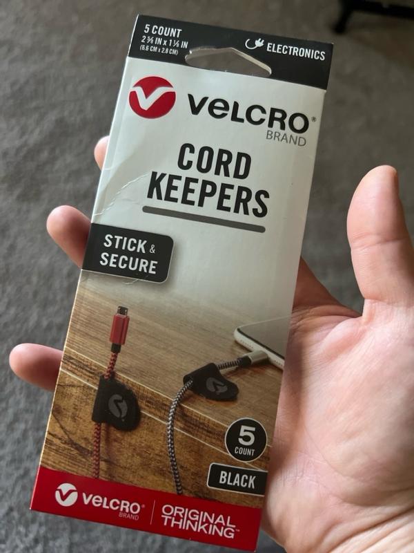 VELCRO Brand Cord Keepers 2 58 x 1 18 Black Pack Of 5 Keepers Office