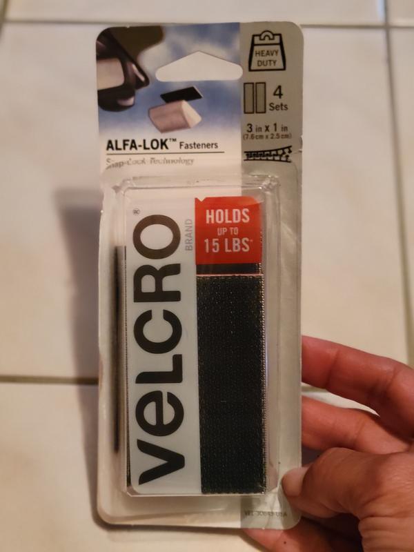 Velcro Brand Alfa-Lok 1 In. x 3 In. 15 Lb. Capacity Black Square Tape Strip  (4 Sets) - Bliffert Lumber and Hardware