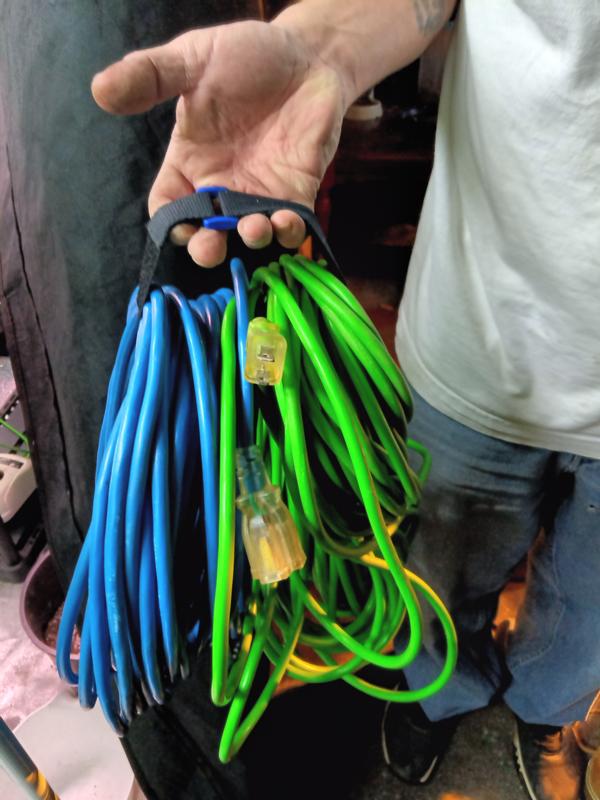 Highly impressed. Holds two extension cords both 100 foot look at that durability