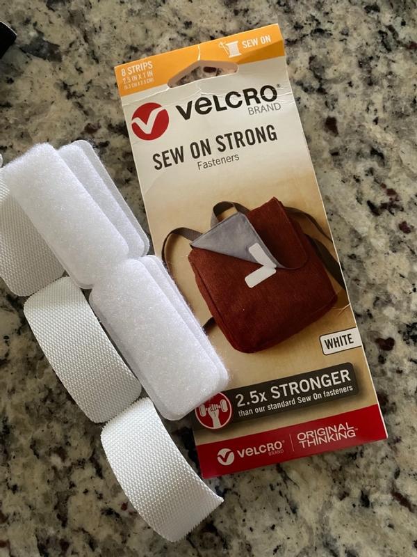 Velcro Brand Sew on Strong Tape 2.5x1 8/Pkg-White