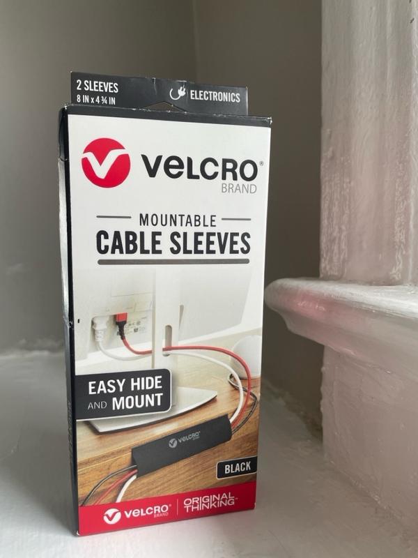 VELCRO Brand Mountable Cable Sleeves 8 x 4 34 Black Pack Of 2 Sleeves VEL  30795 USA - Office Depot