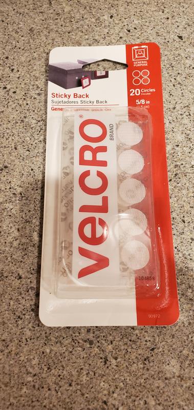 Velcro Brand Sticky Back Round Coin Tape, White