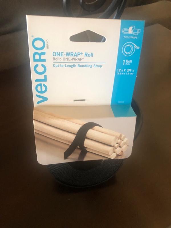 Velcro Brand One-Wrap Roll Bundling Strap, Black, 12 ft x 3/4 in