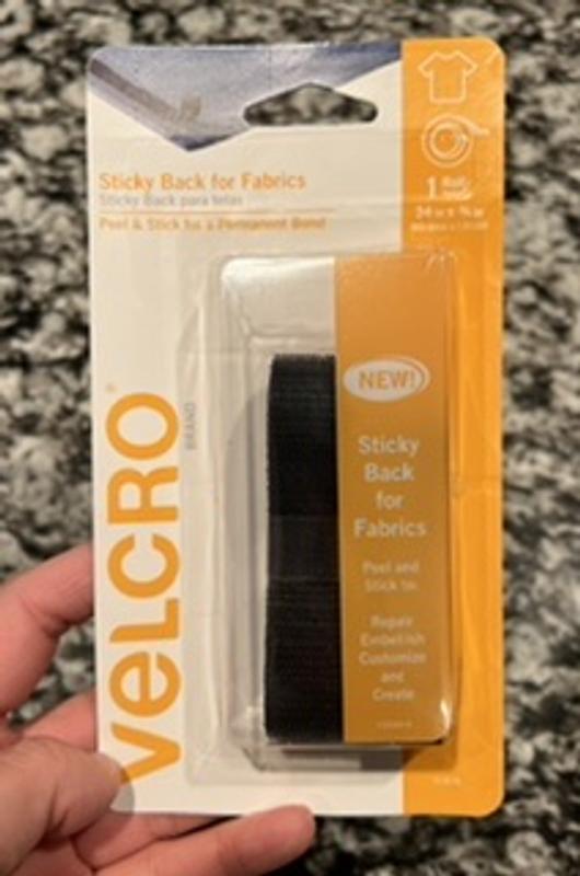 VELCRO Brand Sticky Back for Fabrics 24in x 3/4in Black Hook and