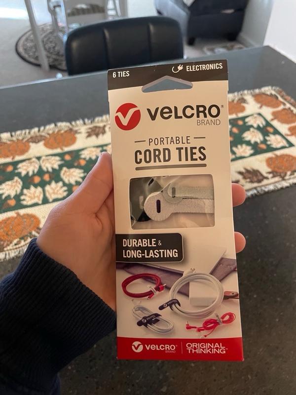 VELCRO Brand One-wrap Thin Ties 8in X 1/2in Gray and Black 50 Ct
