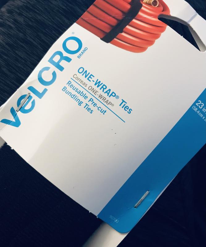 Velcro ONE-WRAP Adjustable Reusable Velcro Hook and Loop Ties, Black, 8 x  1/4-in, 25-pk