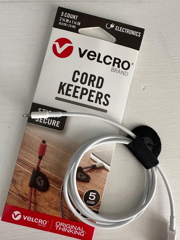 VELCRO 2-5/8 in. x 1-1/8 in. 5 ct 6/24 Cord Keepers White VEL