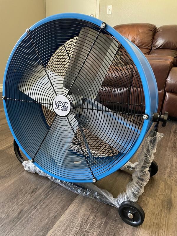 Maxx Air 24-in 120-Volt 2-Speed High Velocity Indoor Red Industrial Fan ...
