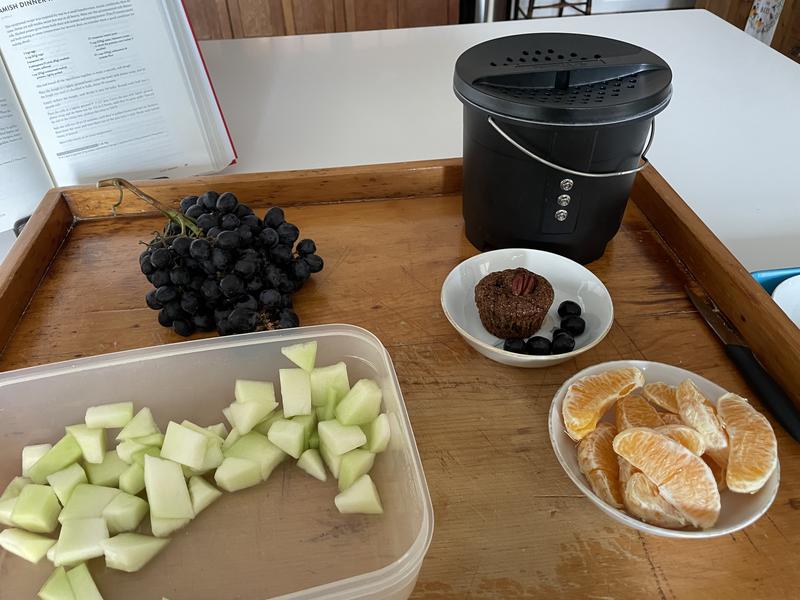 Tidy bucket in my food prep area