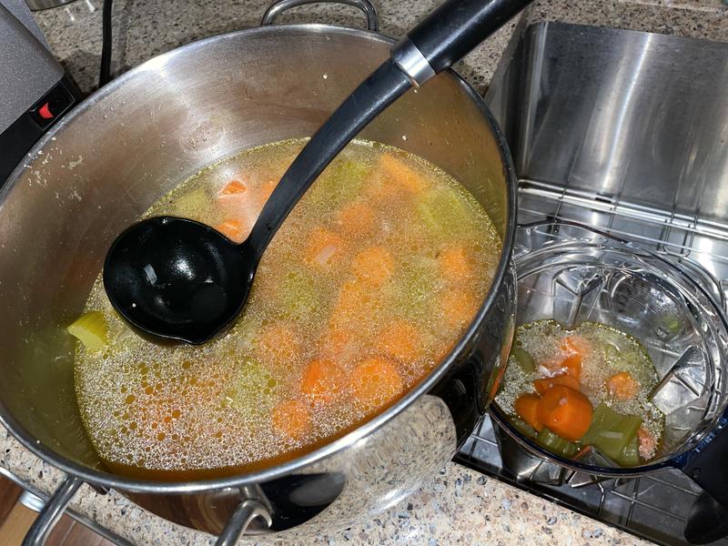 Preparing to purée veggies for soup!