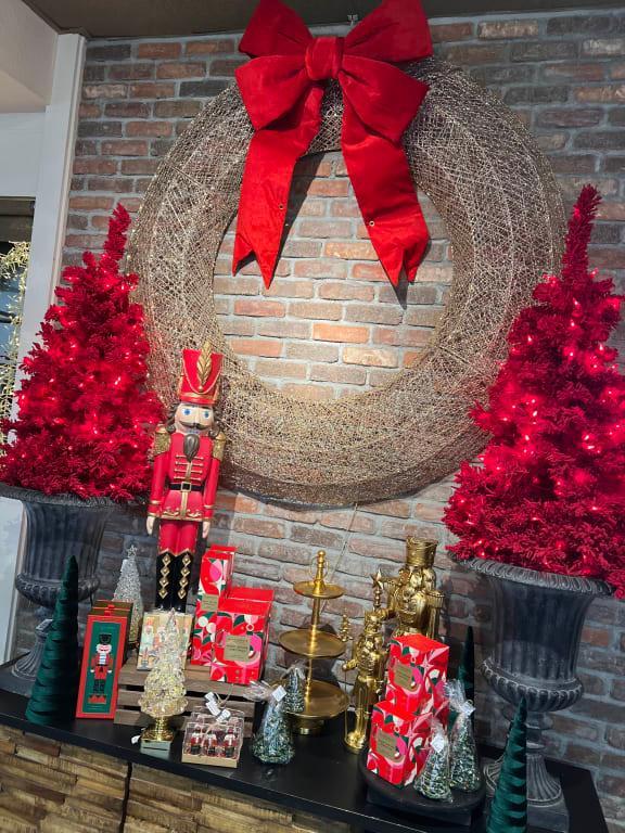 K168083LED - Flocked Red Fir Christmas Tree | Vickerman