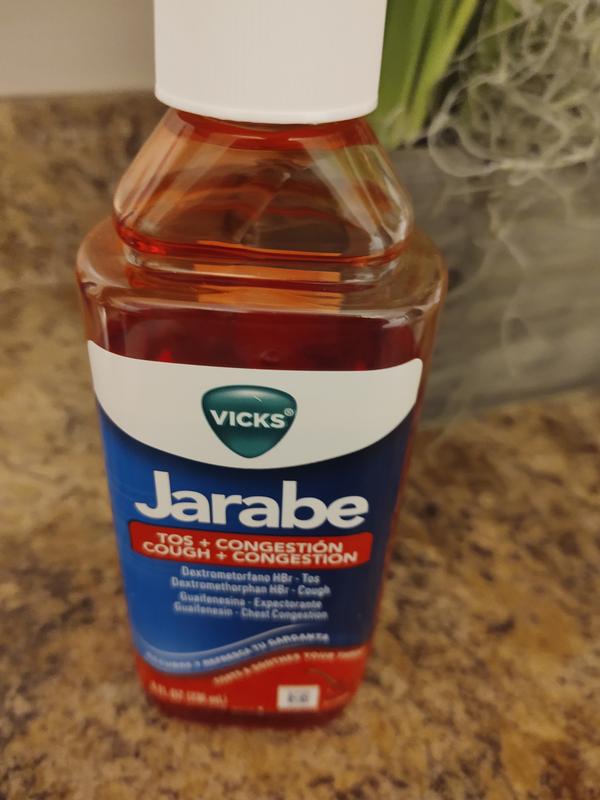 Vicks Jarabe Cough and Congestion Cold Medicine Fast Acting Syrup