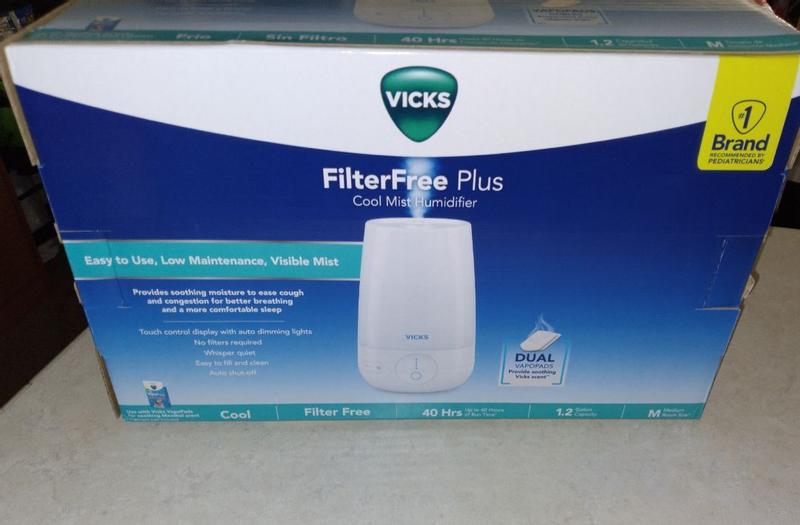 VICKS FilterFree Plus Cool Mist 40Hr Humidifier 1.2 Gal. Touch