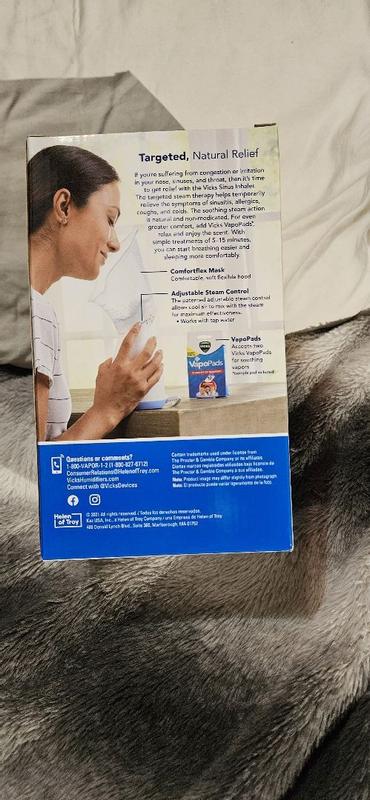 Vicks Personal Steam Inhaler for Congestion Relief and Coughs. Soft Face  Mask for Targeted Steam. More Relief When Used with VapoPads.