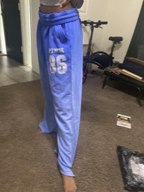 Ivy Fleece Wide-Leg Split-Hem Sweatpants