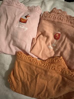 5-Pack Cotton Lace-Trim Thong Panties