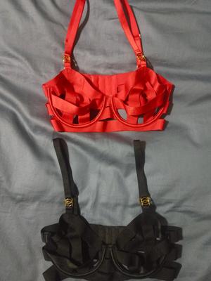 Victoria's Secret Very Sexy Strappy Open Cup Banded Unlined Balconet Bra  Red 36D Size 36 D - $34 - From Emily