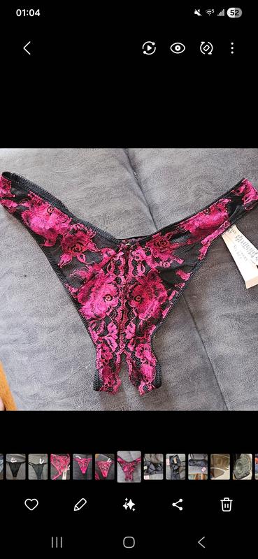 Rose Lace High-Leg Thong Panty