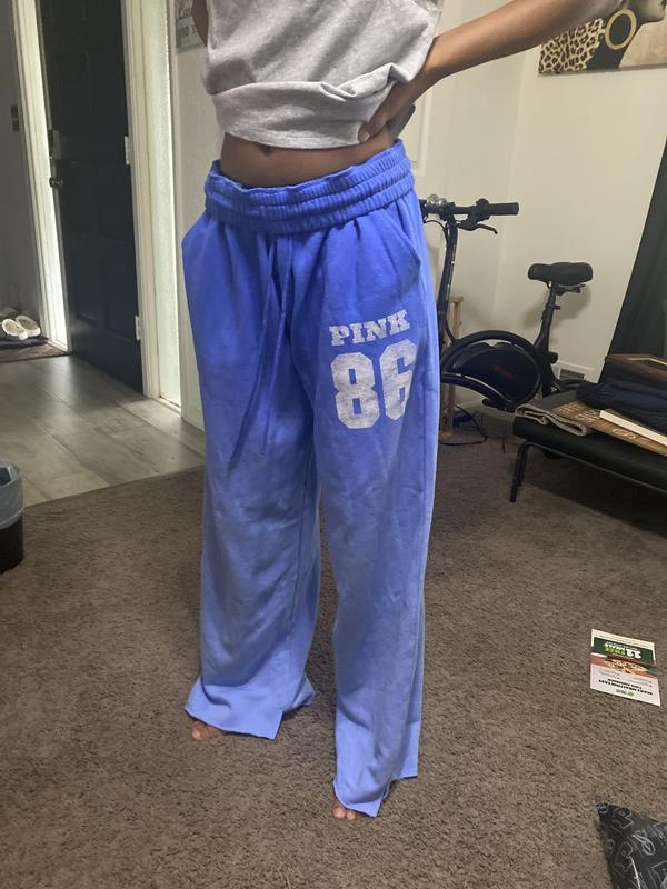 Ivy Fleece Wide-Leg Split-Hem Sweatpants