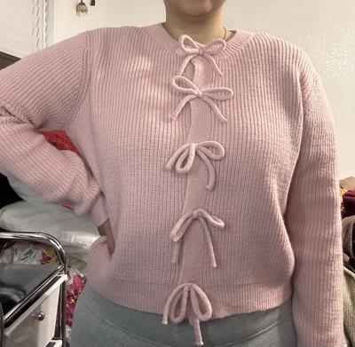 ELIZABETH's photo of the Wilde Bow Front Cardigan. Photo 1 of 1. Review Image shared by ELIZABETH