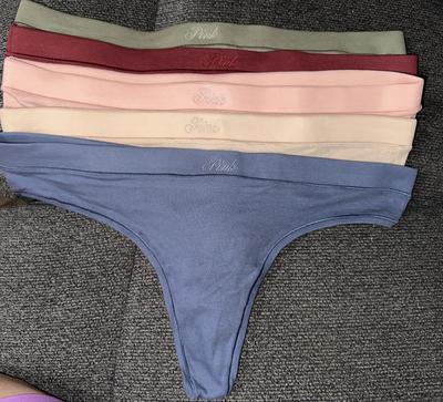 5 Cotton Low Rise Thong In Pink, Chateau pink, Lavender, Blue & Indigo –  BraTopia