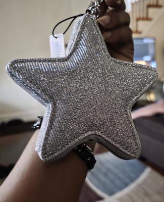 Buy Star Pouch Keychain, Silver Sparkle - Order Small