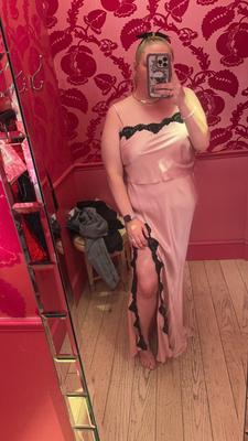 Satin Lace-Trim Cropped Top & Slip Skirt Set