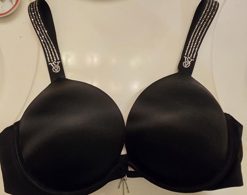 BOMBSHELL 2カップアップ ローズ レース プッシュアップブラ, ジェット