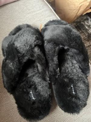 Faux Fur Crossover Slippers - Sleep Accessories - PINK