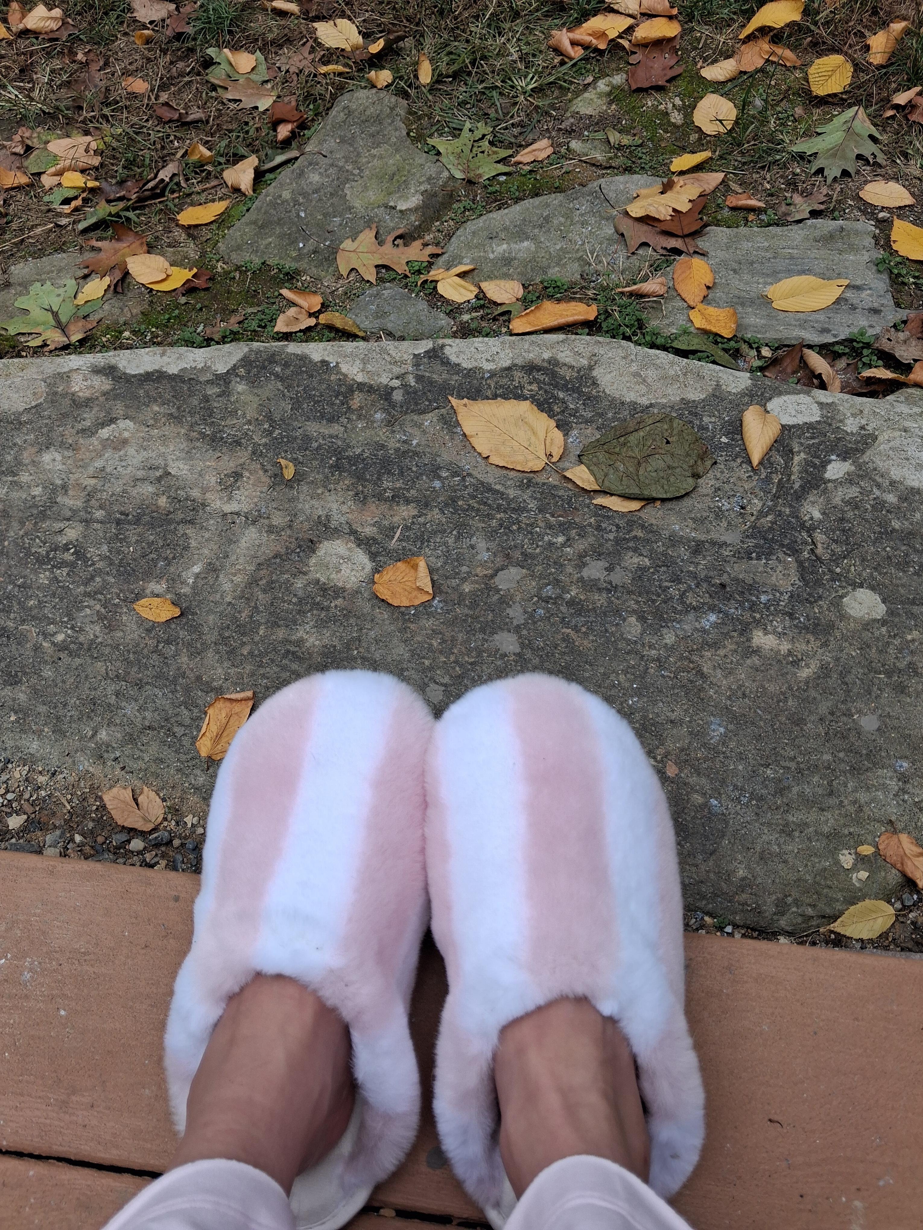 Buy Closed-Toe Faux Fur Slippers, Heritage Stripe - Order Slippers online -  Victoria's Secret US
