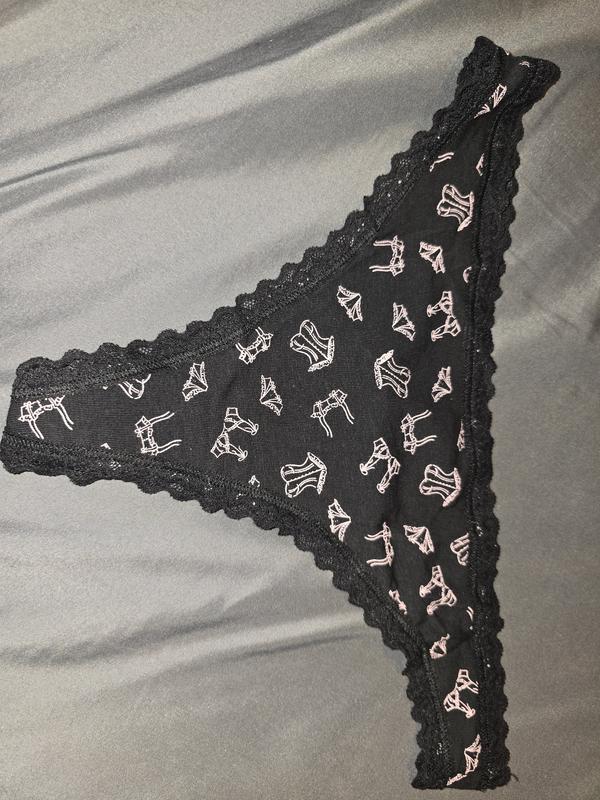 Buy Cotton Lace Waist Thong Order Panties Online Victoria s Secret US